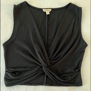Open Edit by Nordstrom Twist Front Black Top